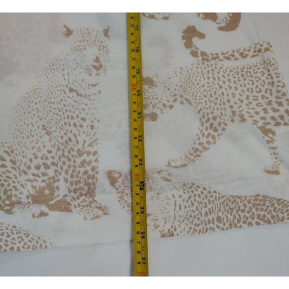 Jane + Delancey Womens Beige Top With Leopard Print Pattern, rayon and linen. - Picture 8 of 8